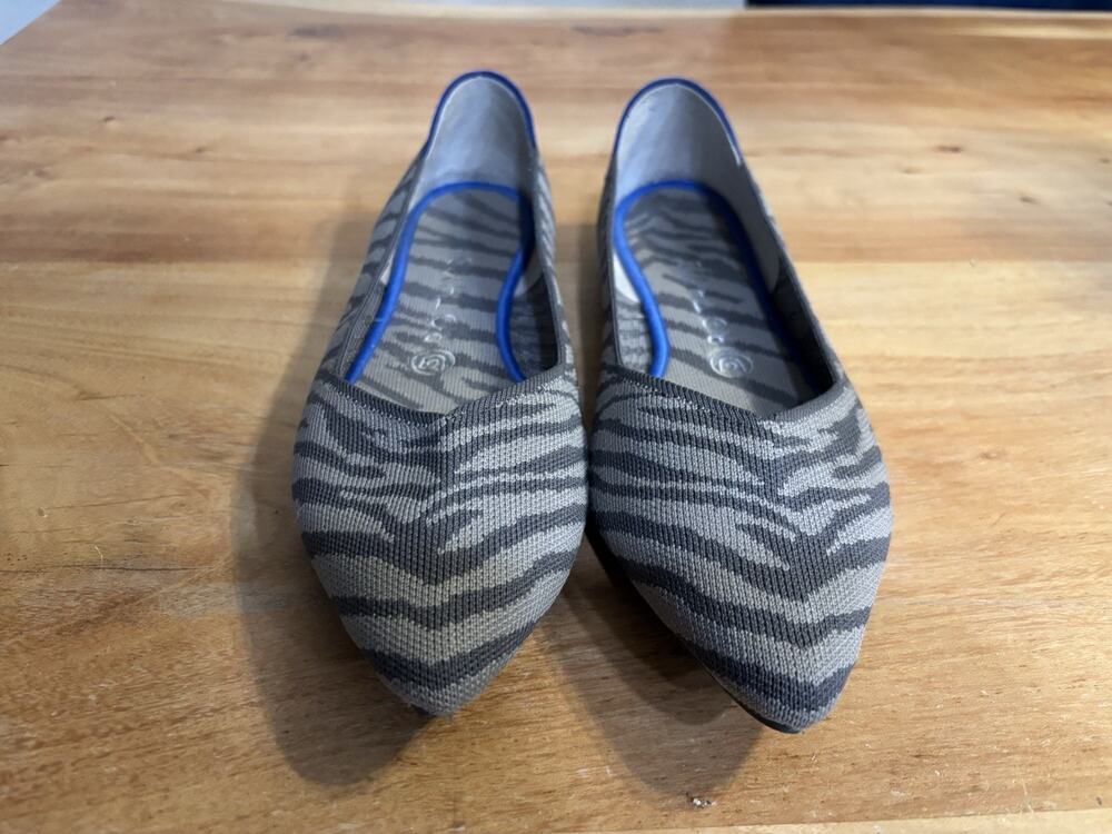 Rothy’s The Point Knit Slip-On Ballet Flats Gray Women’s Size 9.5